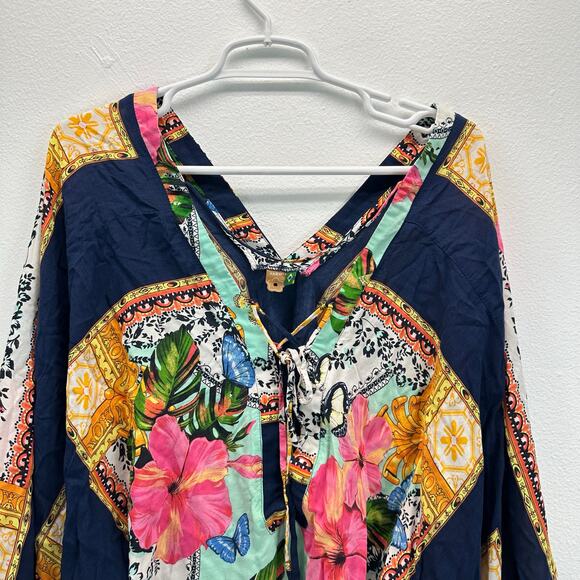 FARM Rio Kaftan Dress Floral Boho Small Kimono - Picture 5 of 12
